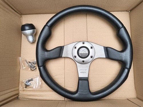 Momo race leather steering - leather,